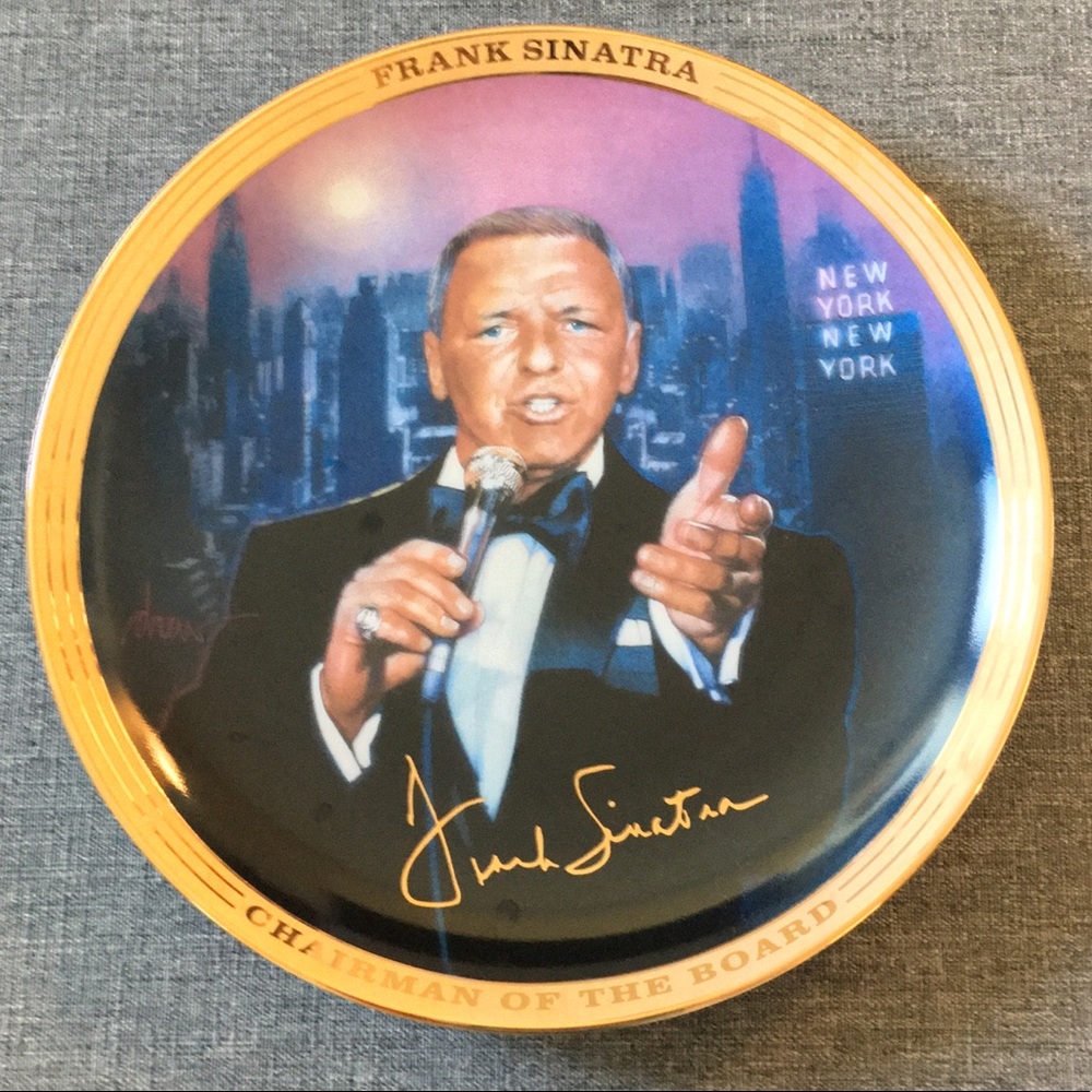 Frank Sinatra Plate EUC vintage limited nyc NYNY Rat Pack mid century old school